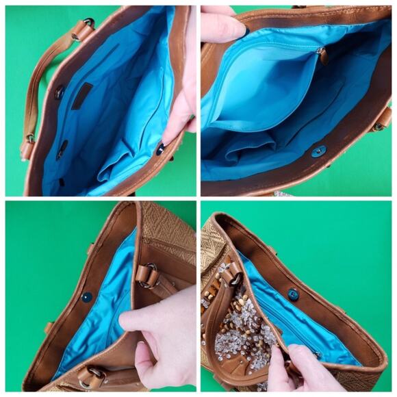 Rare Cole Haan Jeweled Leather Tote - Picture 5 of 7